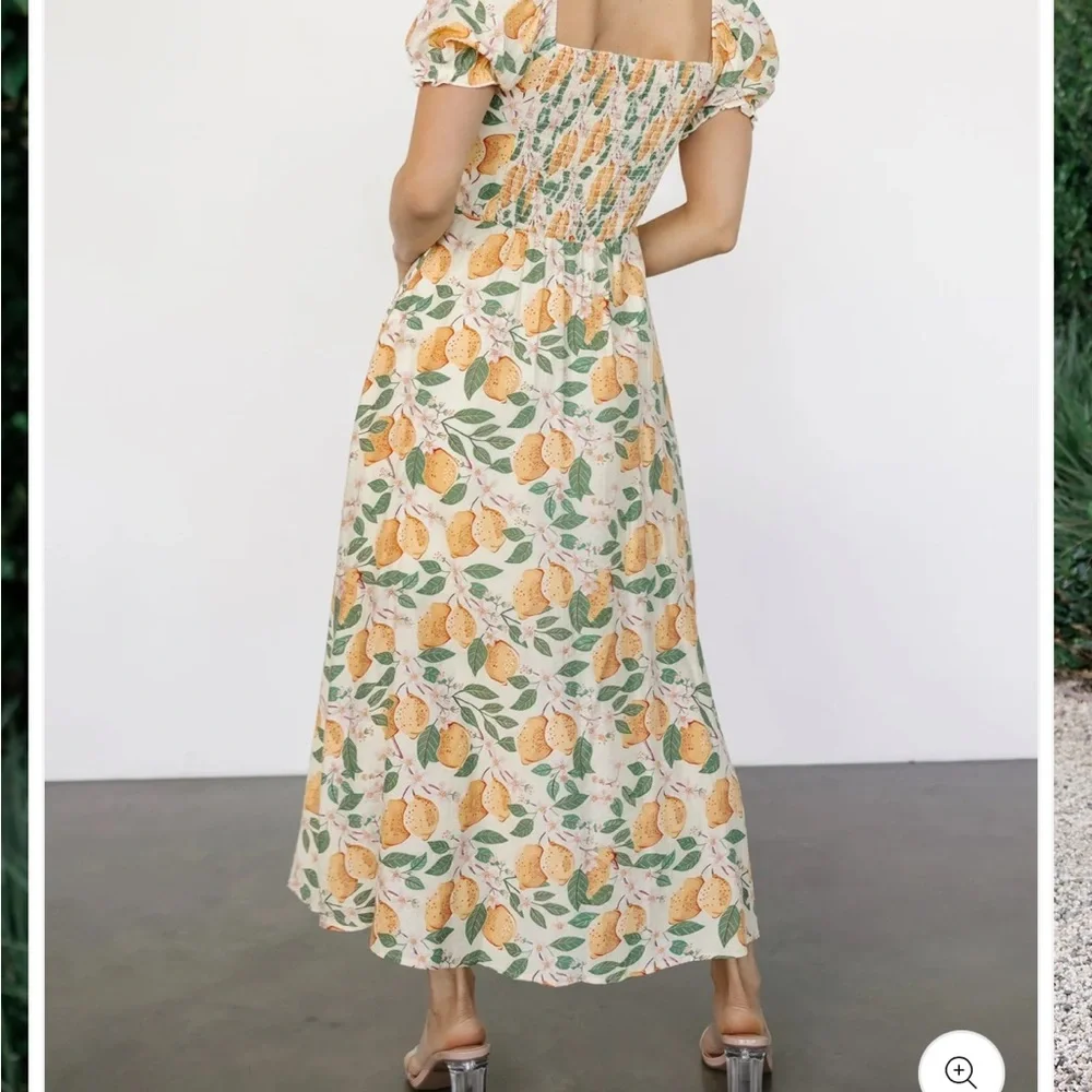 NWT Baltic Born Floral Midi Dress in Green and Orange - Picture 3 of 8